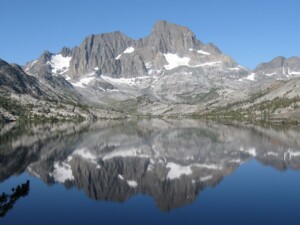 Mt. Ritter and Banner Peak reflected in Garnet Lake