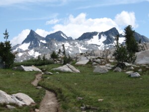 View of the Minaret Range from Island Pass
